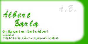 albert barla business card